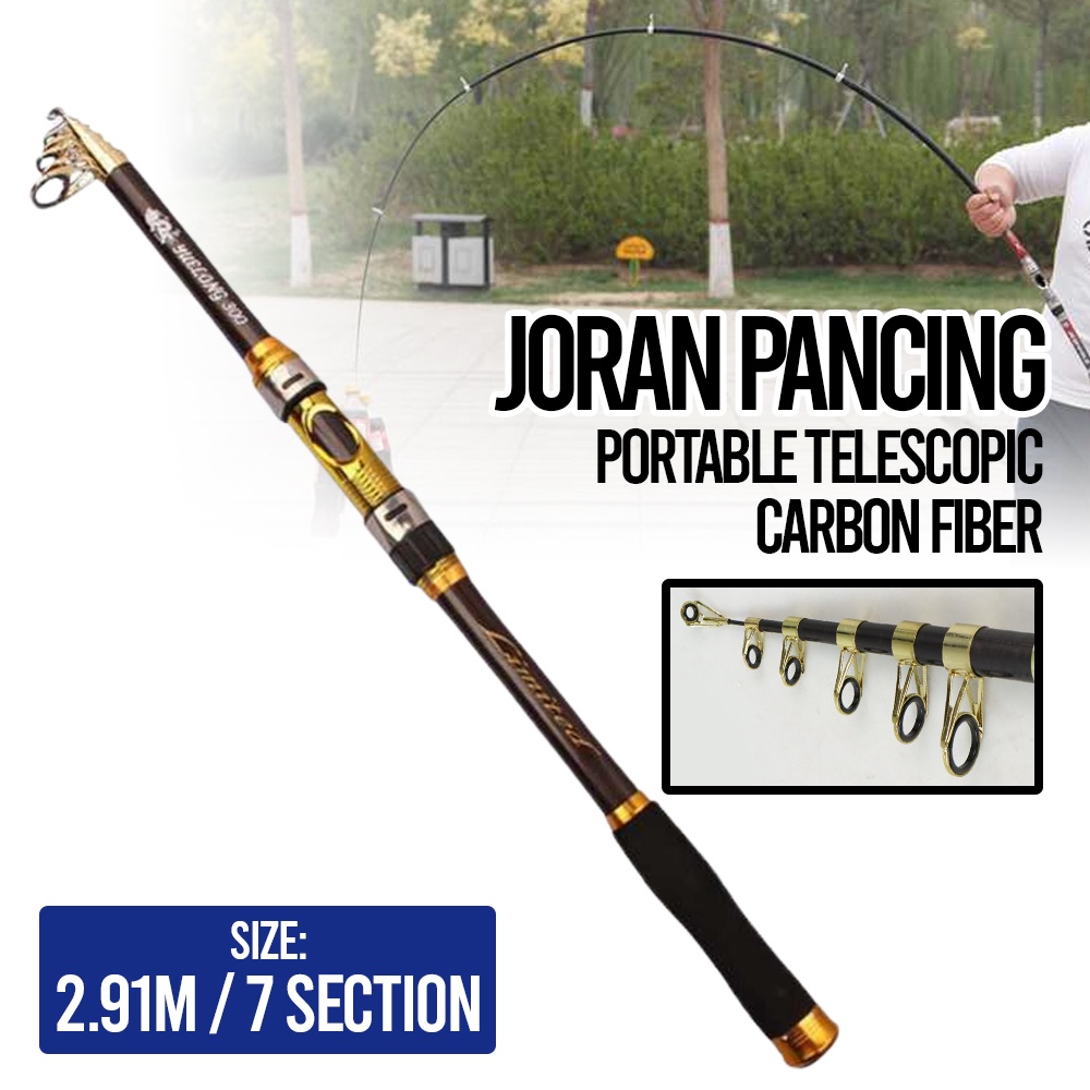 Joran Pancing Portable Telescopic Carbon Fiber 3.0M/7 - O6TH07GY Gray