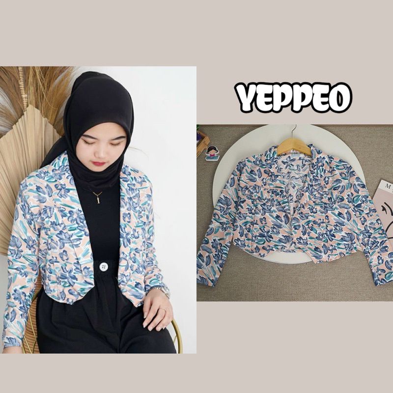 CROP CUTE BLAZER - YEPPEO RAYON DIAMOND CUTE BLAZER