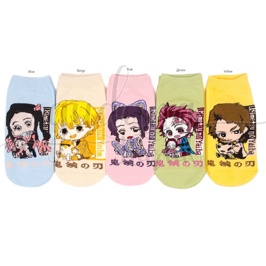 Kaos Kaki Anak Motif Kimetsu No Yaiba Pastel Socks Kartun Anime GH 103167