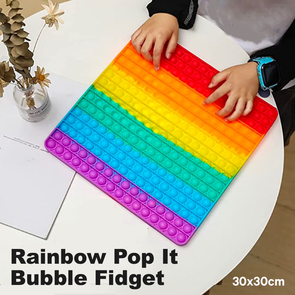 Mainan Edukasi Anak Meletus Gelembung Pop It Bubble Fidget 30x30cm