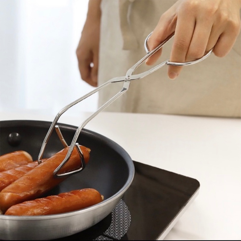 Korean Triangle Kitchen Tongs/Stainless Kitchen Tongs/Penjepit Dapur/Cooking Memasak BBQ Prasmanan