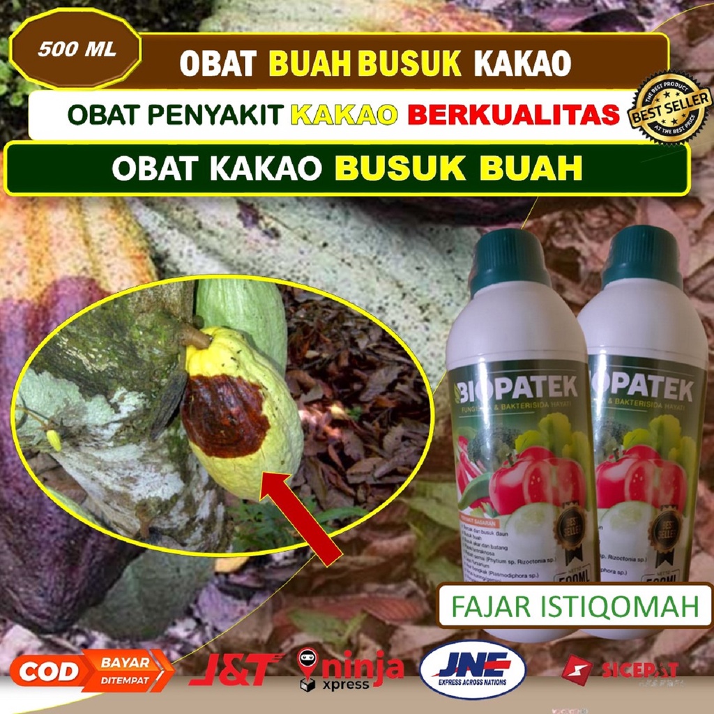 TERJAMIN AMAN BIOPATEK fungisida hayati obat busuk buah KAKAO (500 ML) - obat busuk buah pada kakao 