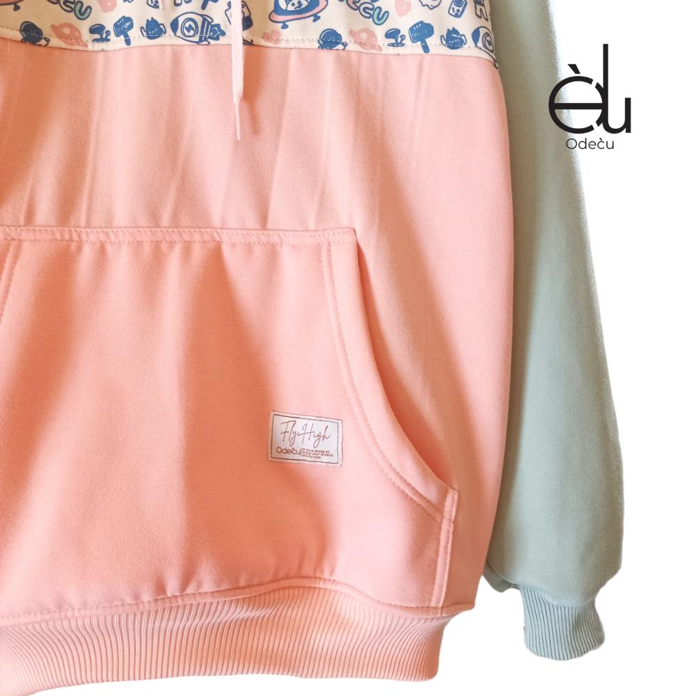 ODECU PREMIUM HOODIE VERTICAL MINT VANILLA PEACH MVP SWEATER PRIA WANITA