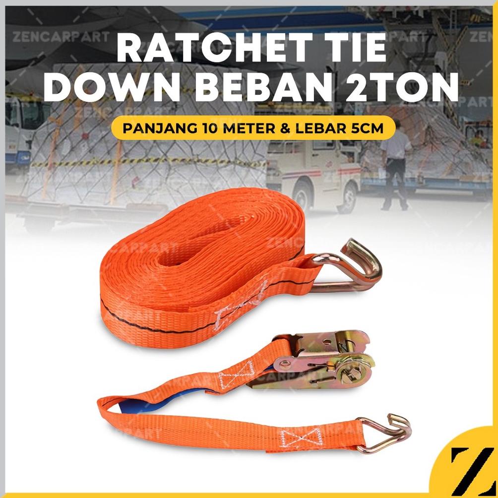 Jual PRODUK RATCHET TIE DOWN 2 INCH 2" 2INCH 10M 10 METER 2 TON 2 TON