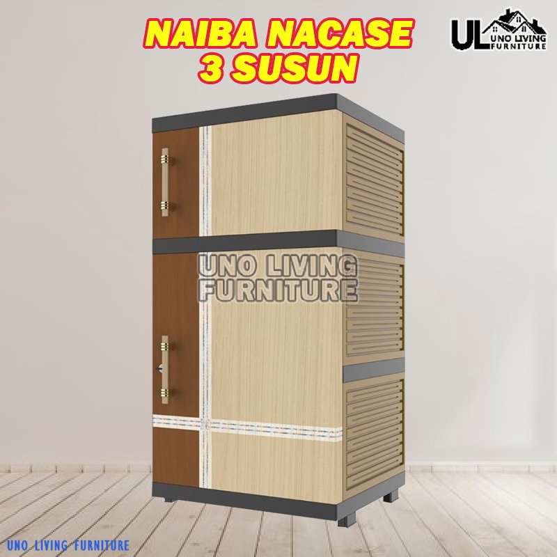 LEMARI PLASTIK NAIBA NACASE LEMARI PAKAIAN NACASE LEMARI MINI 3 SUSUN 7203