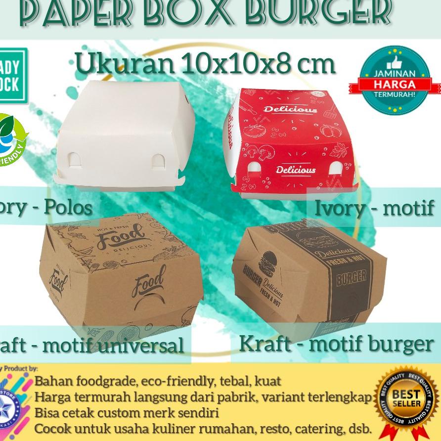 

❀❀ 50pcs Box Burger, Dus Burger, Kemasan Burger, Tempat Burger, Kotak Burger @50Pcs