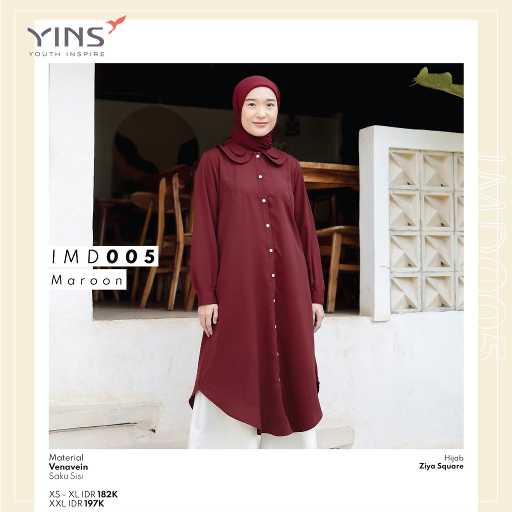 [BISA COD] Inspire Midi Dress IMD 05 Bahan Venavein Midi Dress Simpel Polos by Inspire