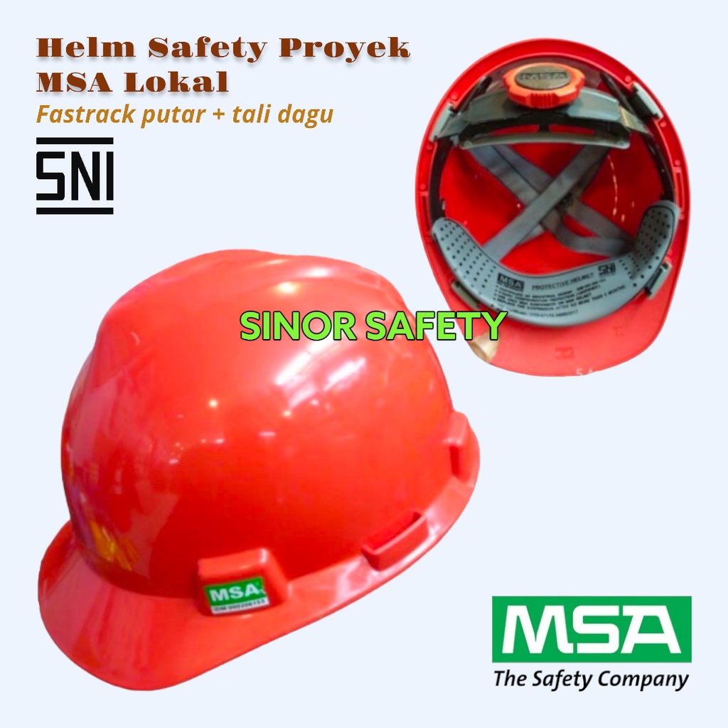 Helm Safety Proyek V-GUARD Fastrack Putar MSA LOKAL