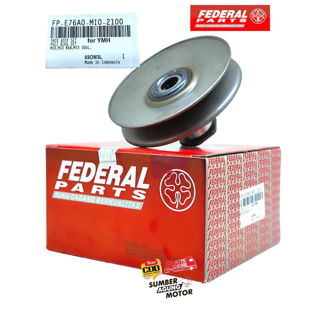 PULLEY PULLY ASSY BELAKANG MIO LAMA MIO SPORTY SOUL FINO KARBU FEDERAL