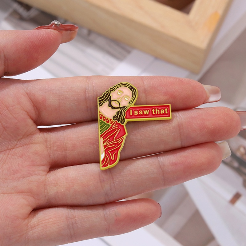 Karakter Lucu I Saw Itu Lapel Pin Ransel Badge Hadiah Untuk Teman Kostum Aksesori Perhiasan