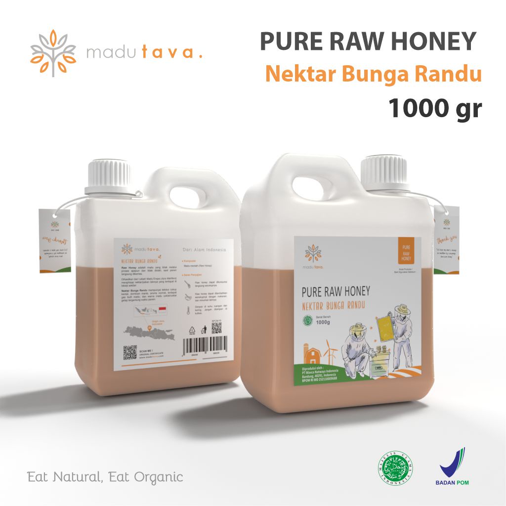 Madu Murni Asli Tava Nektar Randu 1kg Grade A 100% Alami Pure Natural Raw Honey