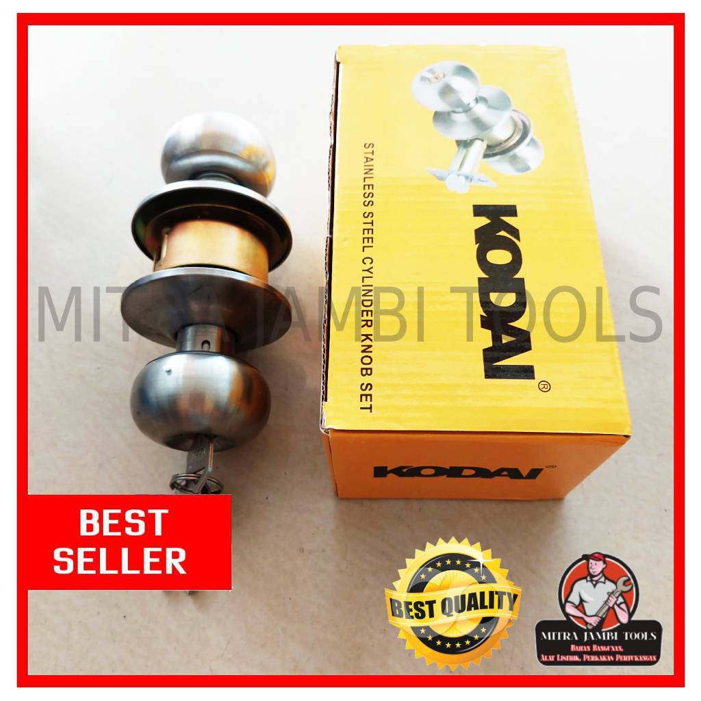 KUNCI PINTU KAMAR MANDI / KAMAR TIDUR BULAT KODAI STAINLESS