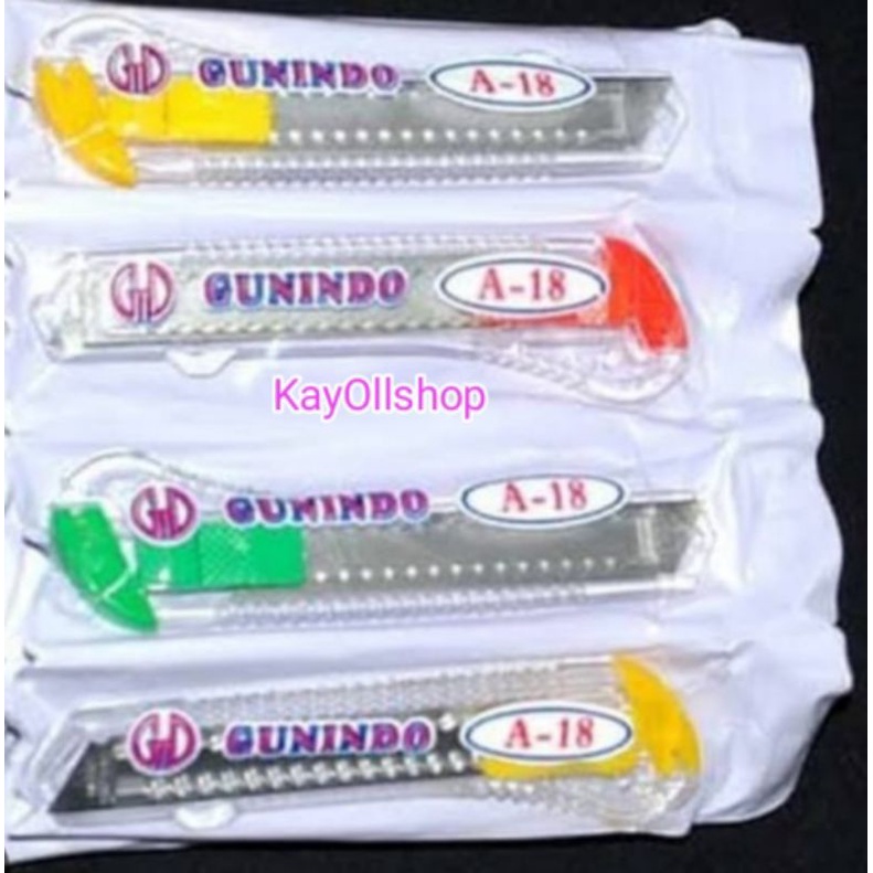 

Cutter Kater Pisau Pemotong Kertas Besar Gunindo A-18 Mata Silet L-150