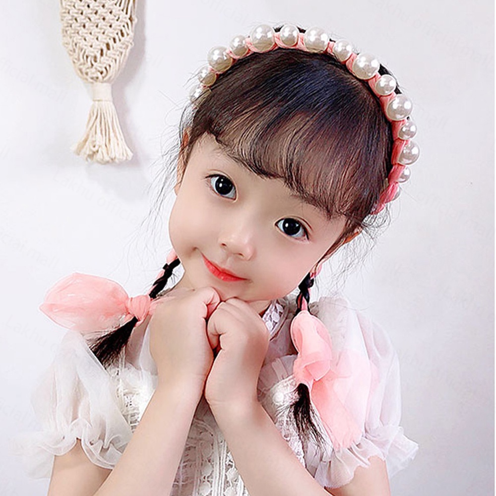 Lakhu Bandana Mutiara Pita Korea Bando Anak Import Bando Pita