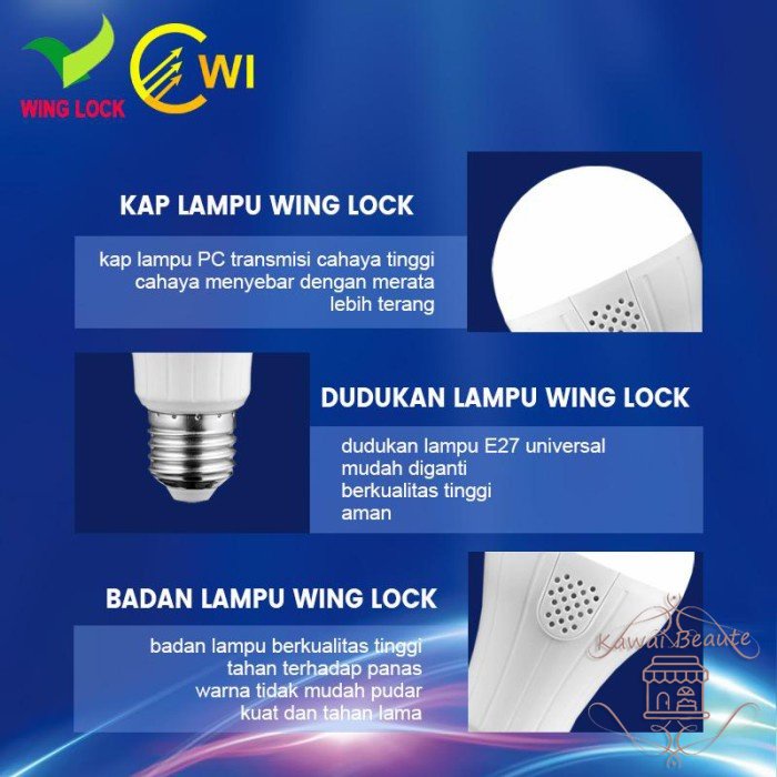 WingLock LED Emergency 20 Watt Lampu Darurat Nyala Otomatis 2 Fungsi