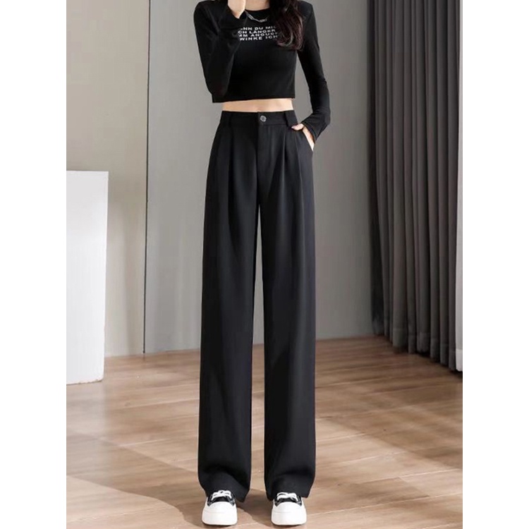 Loose Pants 910 celana hitam kulot panjang kekinian highwaist cewek