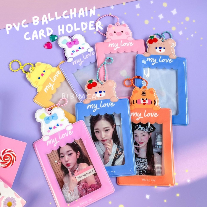 

Nametag Pvc Ballchain Animal Photocard Holder / Keyring Pc Tag Card