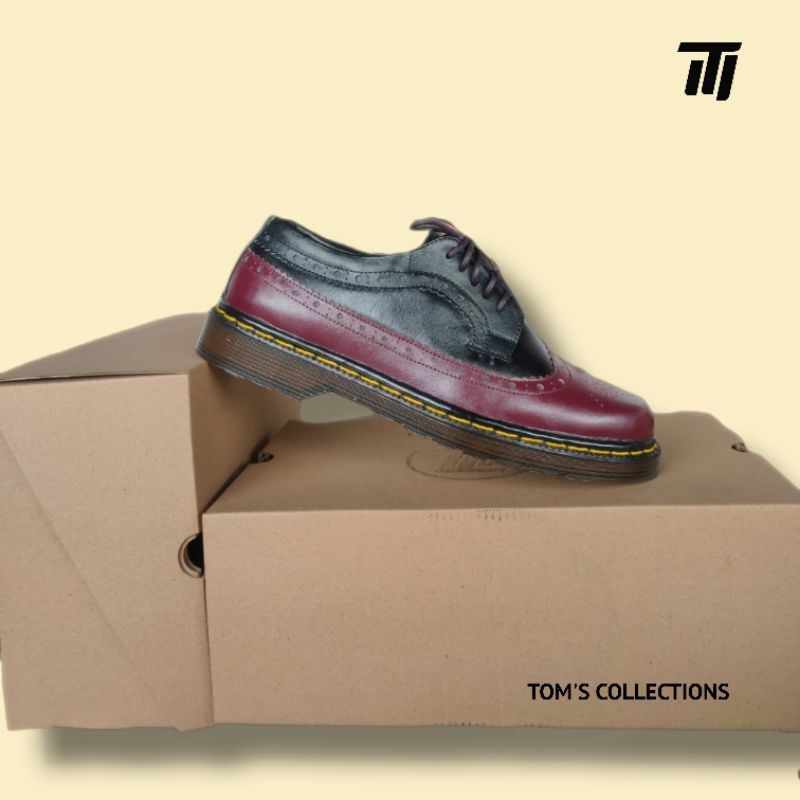 TOM'S - Sepatu Pria Low Bots Wingtip Kulit Asli Original - BBKP