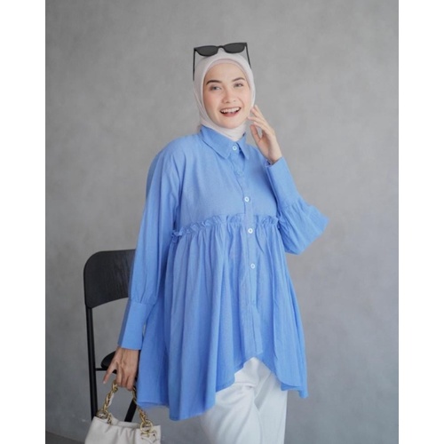 Blouse Yooby Rampel Wanita Linen Premium