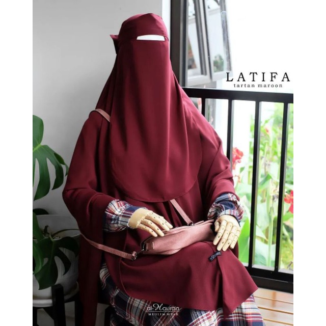 Latifa Khimar Maroon [Bahan Zanetha] by Al Hauraa
