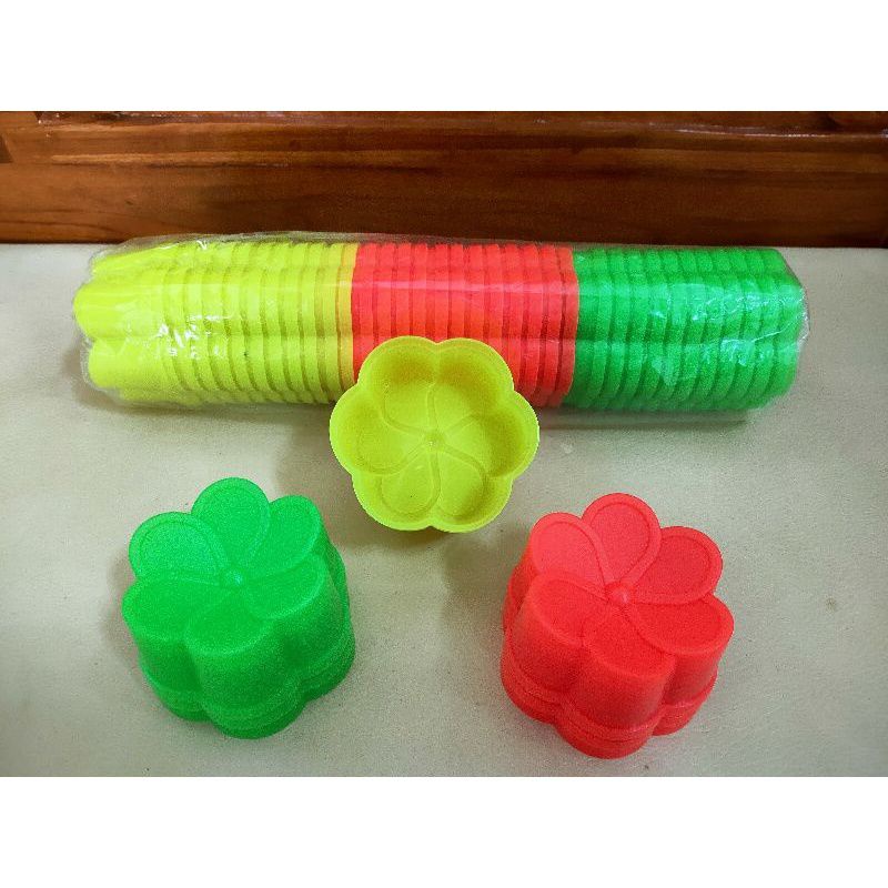Cetakan Kue Jasmine/Cetakan kue plastik/Cetakan pudding/Cetakan kue talam 36 pcs