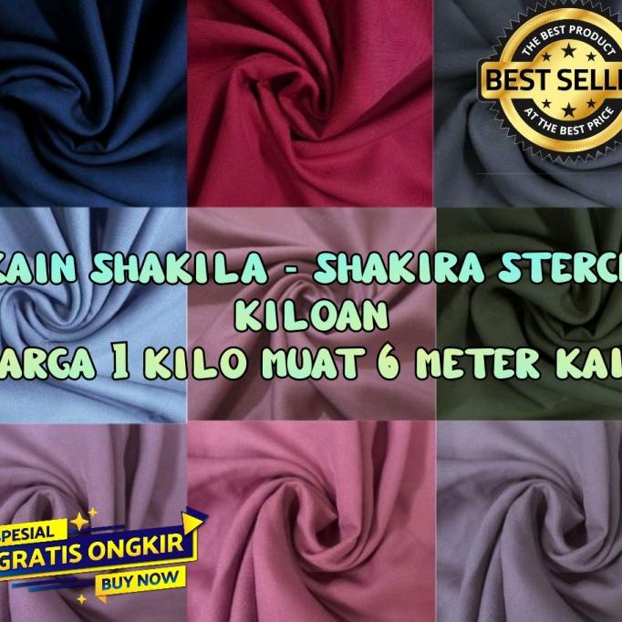 kain shakila twill//shakira strech kiloan muat 6 meter kain