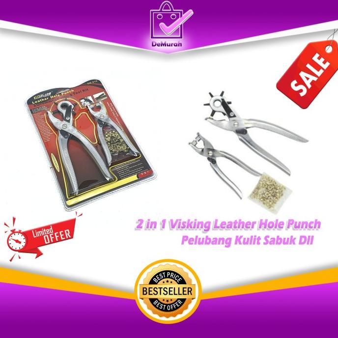 

2 in 1 Visking Leather Hole Punch - Pelubang Kulit Sabuk Dll 0838