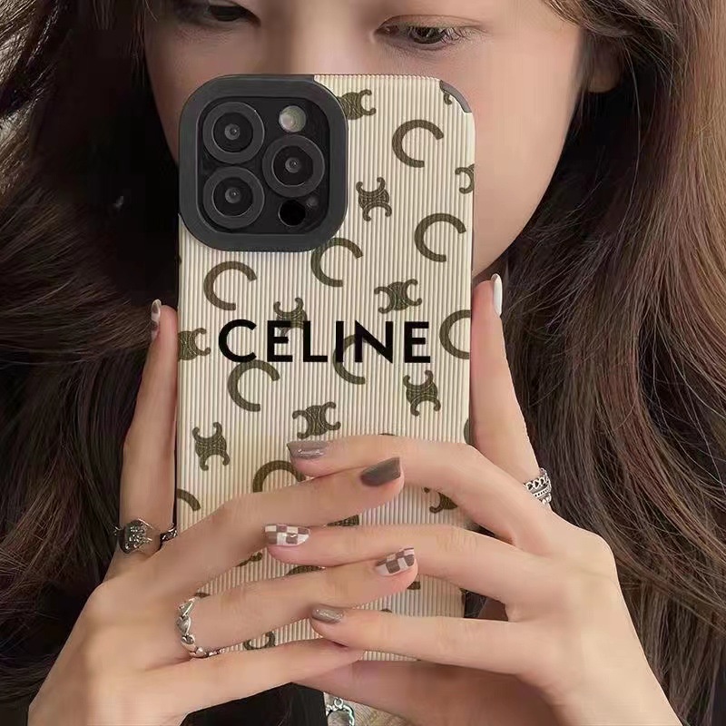 Ins Merek Besar CELINE Cocok Untuk Iphone14 14pro 14Plus 14prm Iphone13 13pro 13prm iPhone 11 7Plus 8Plus Xr XS 12 Pro Max Empat Sudut Casing Ponsel Tahan Guncangan