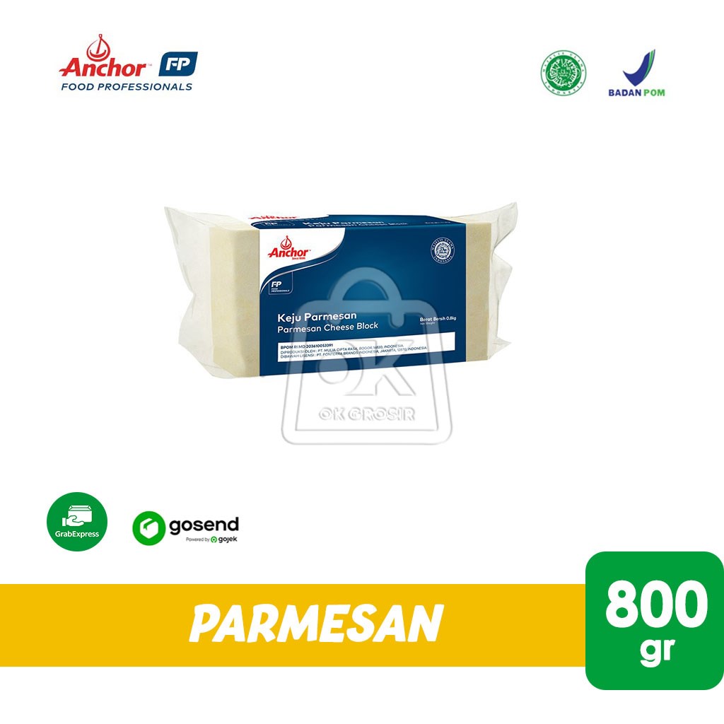 

Anchor Parmesan Cheese / Keju Parmesan Block 800gr (KHUSUS INSTANT)