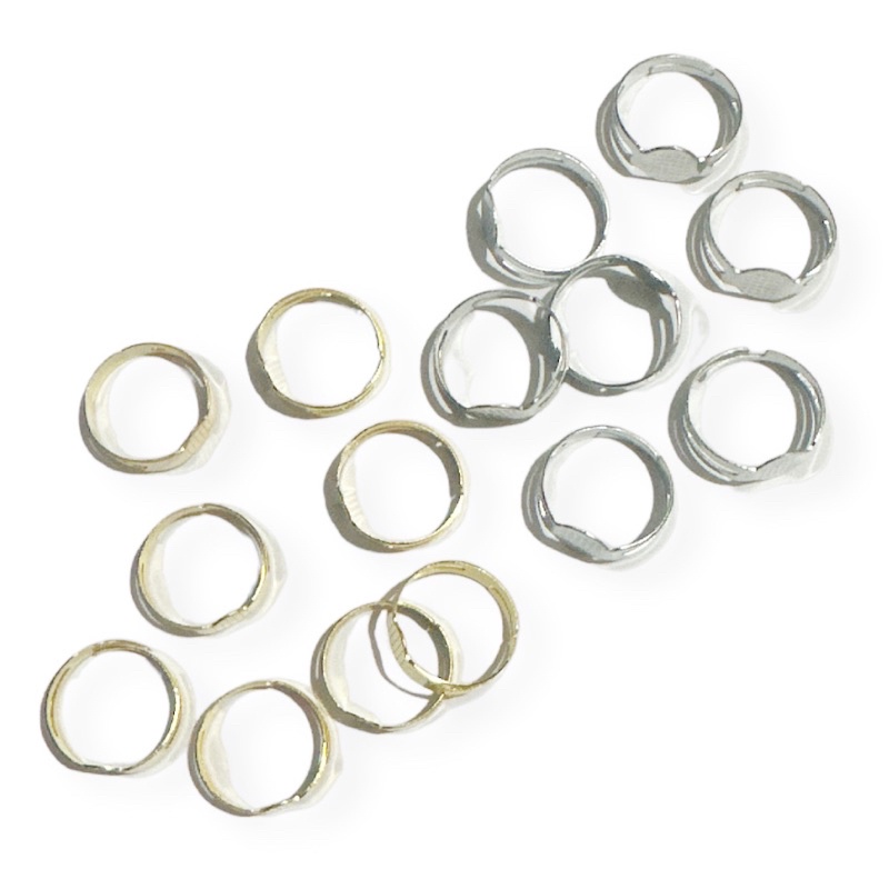 Isi 6 Buah Bahan Cincin Tempel Besi Bisa Adjustable DIY Handmade Material Ring