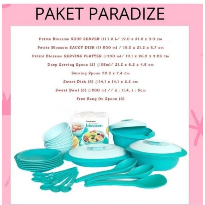 Paradise package tupperware / paaket paradise tupperware / tempat penyajian makanan tupperware