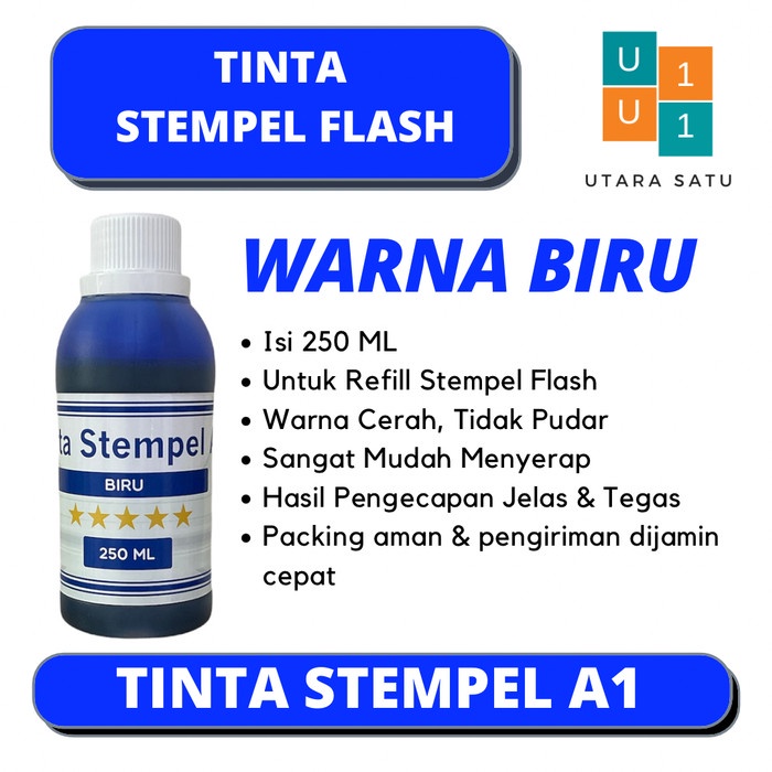 

Stm Tinta Stempel Flash Warna Biru 250 Ml