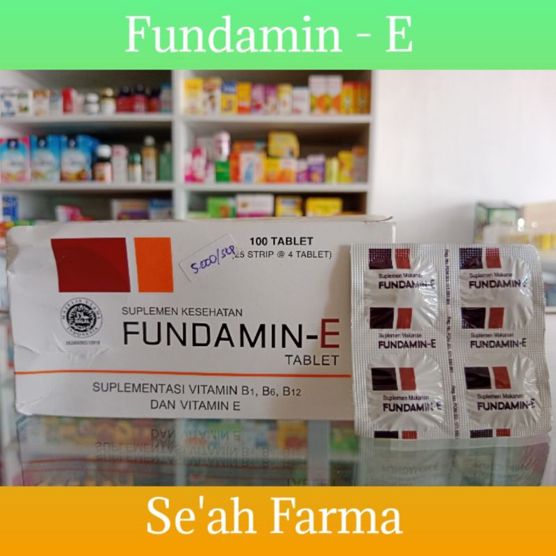 Fundamin E tablet 1strip isi 4tab // Vitamin B1, B6, B12, dan Vitamin E // Vitamin syaraf