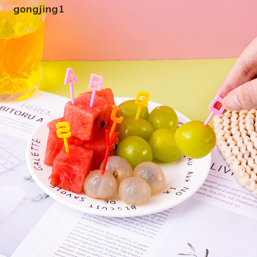 Ggg Rumah Tangga 26huruf Garpu Buah Kreatif Anak Hewan Lucu Garpu Buah set Makan Siang Tanda ID