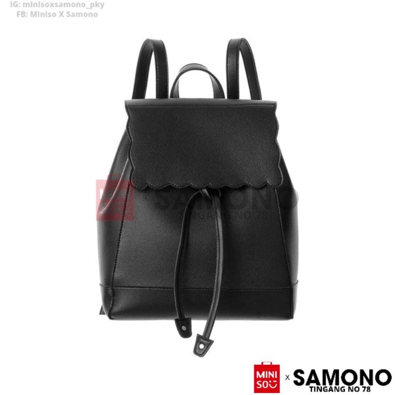 Miniso Scalloped Flap Backpack/Tas Ransel Wanita