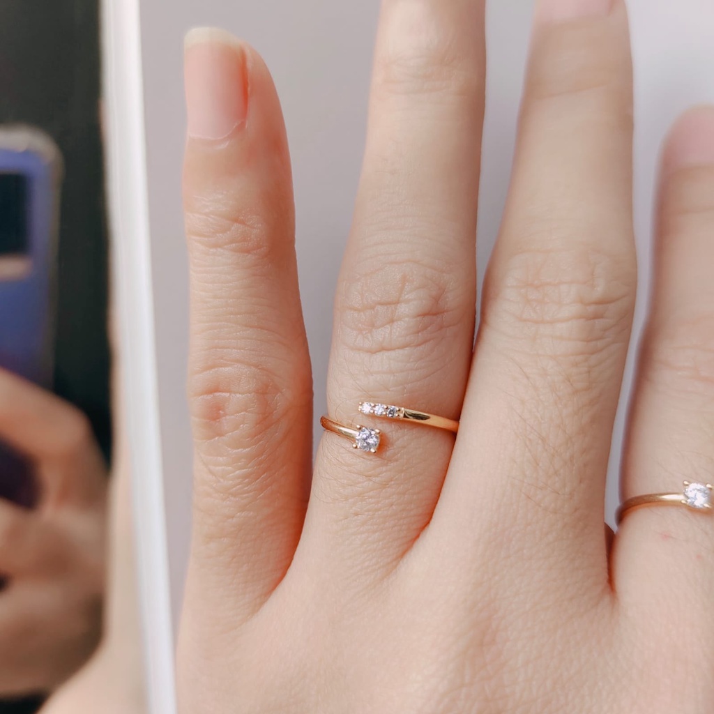 cincin lilit elegan manis cantik emas asli