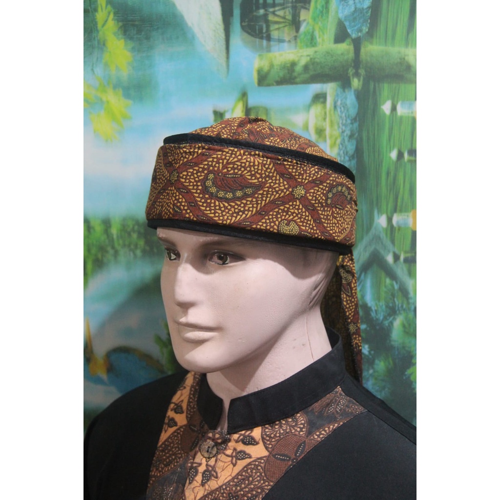 PECI KOPIAH BLANGKON IMAMAH BATIK KATUN UKURAN DEWASA DAN ANAK ANAK (MERAH)
