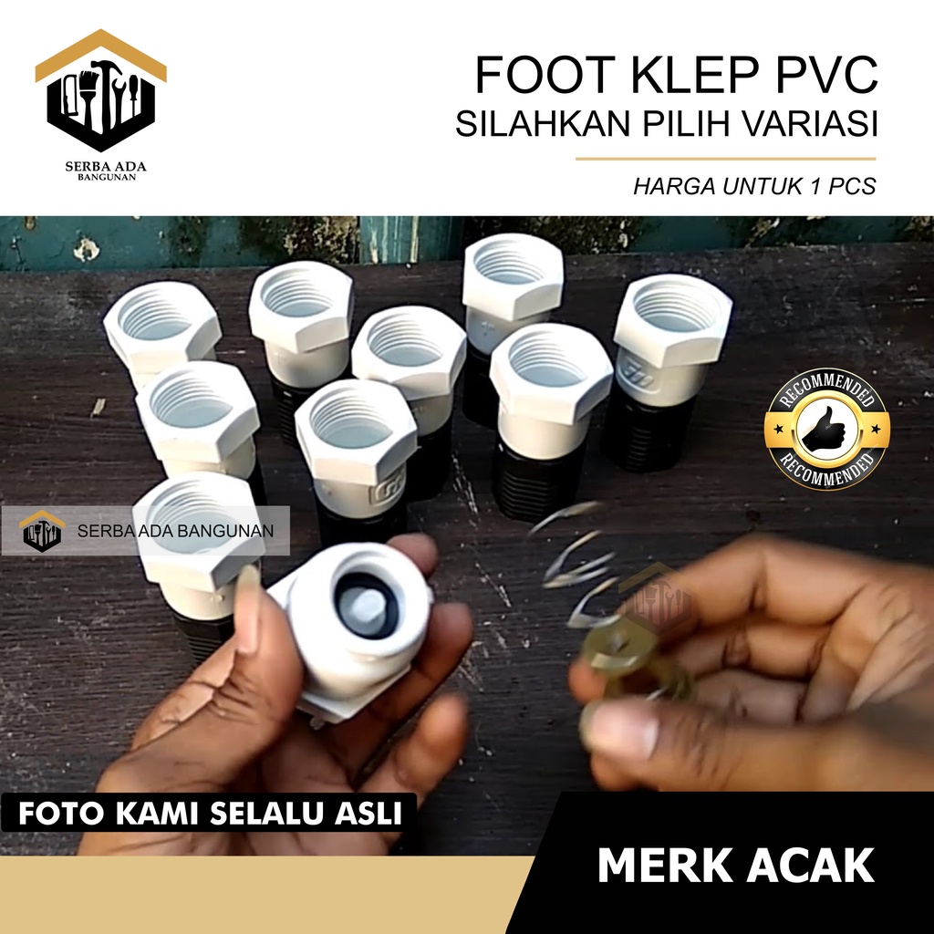 Foot Klep PVC ELFA 1/2&quot; 3/4&quot; 1&quot; Inch Inci Footklep Valve 1/2Inch 3/4Inch 1/2Inci 3/4Inci 1/2In 3/4In