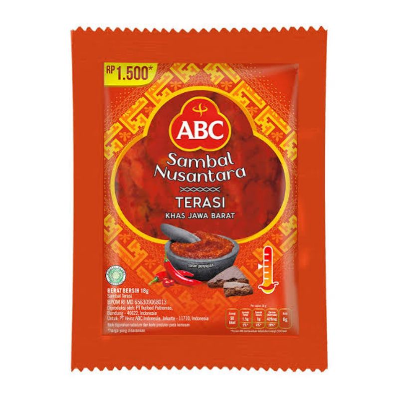 

ABC Sambal Terasi Nusantara 18 Gram x 10 - Sambal Terasi ABC