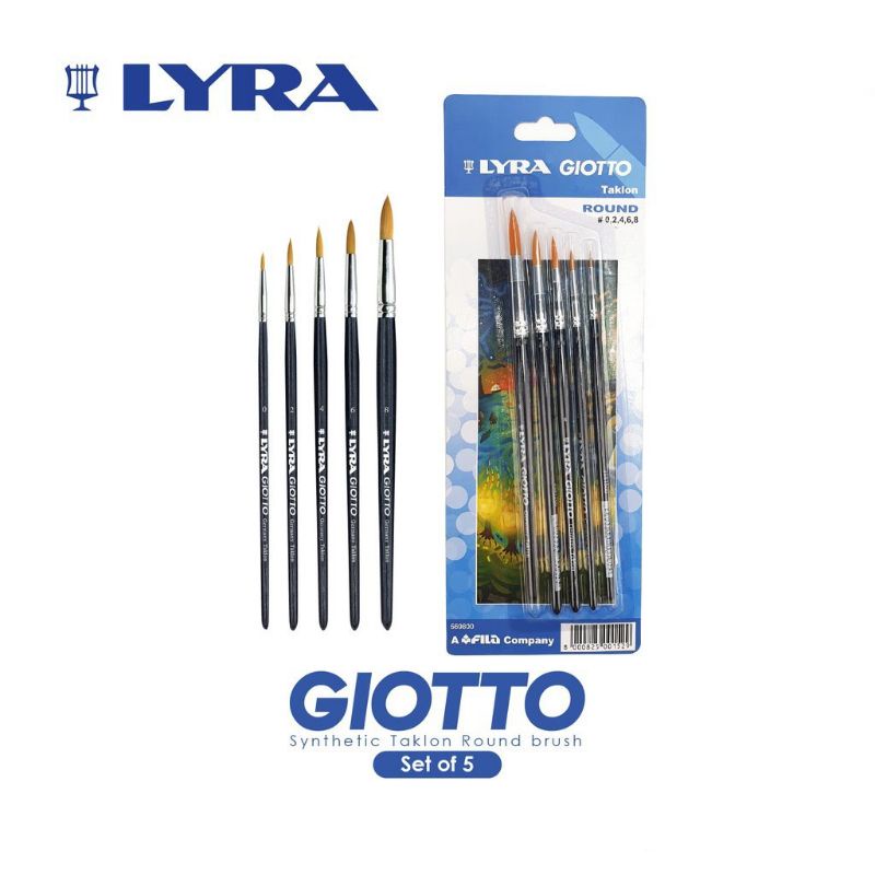 

Kuas Lukis Lyra Giotto Round Synthetic Taklon Brush Set 5