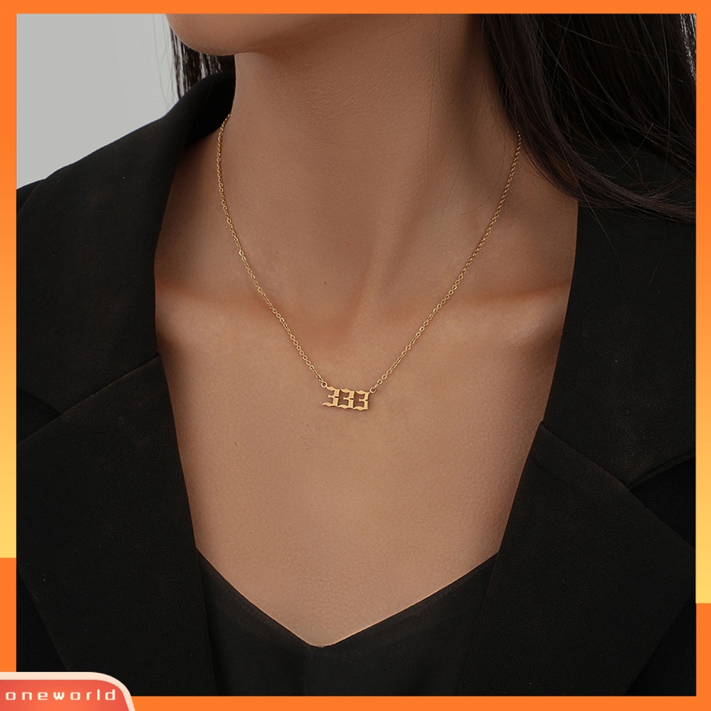 [ONE] Kalung Angka Retro Pengerjaan Halus Kreatif Wanita Memakai Nomor Kalung Untuk Pakaian Luar Ruangan