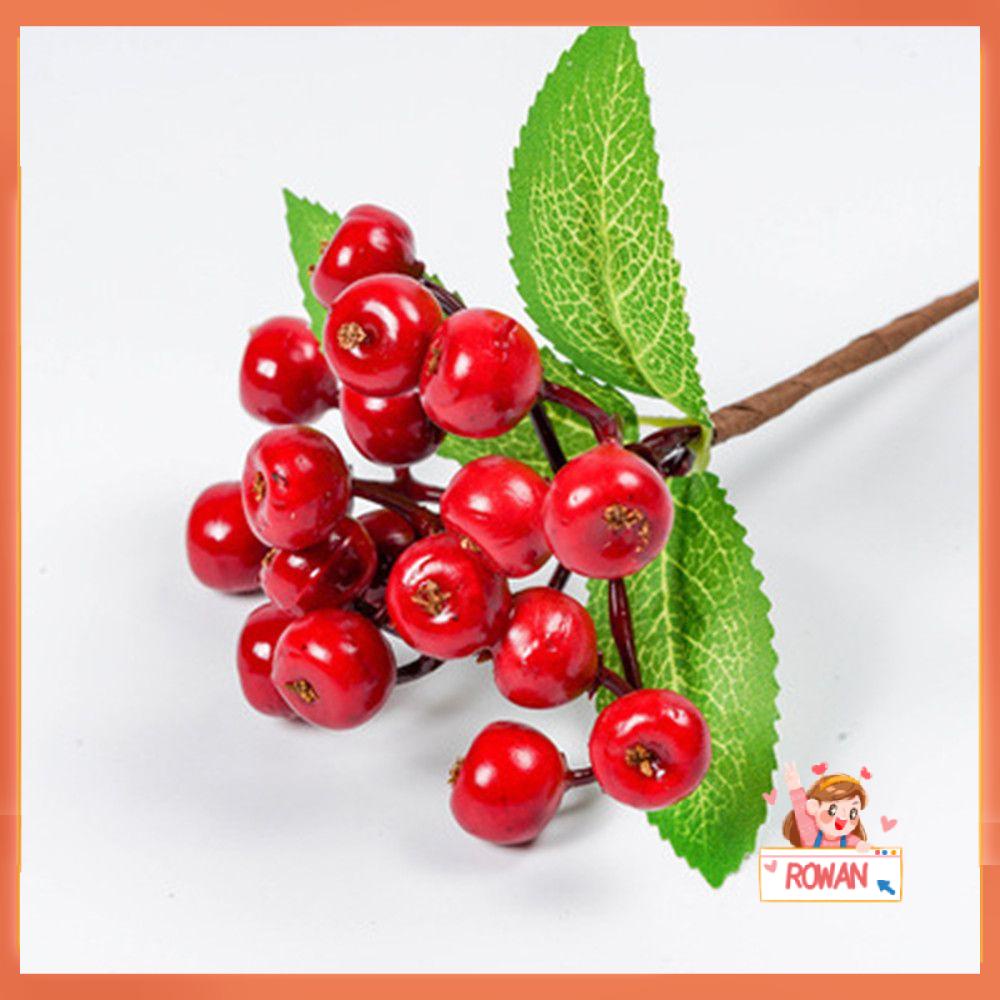 R-bunga Berry Merah Artificial Pesta Pernikahan Xmas Decor Hiasan Natal