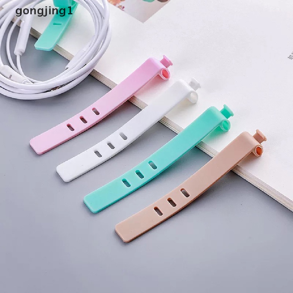 Ggg 4Pcs cable winder silicone Kabel organizer Kawat wrapped cord line Tempat Penyimpanan ID