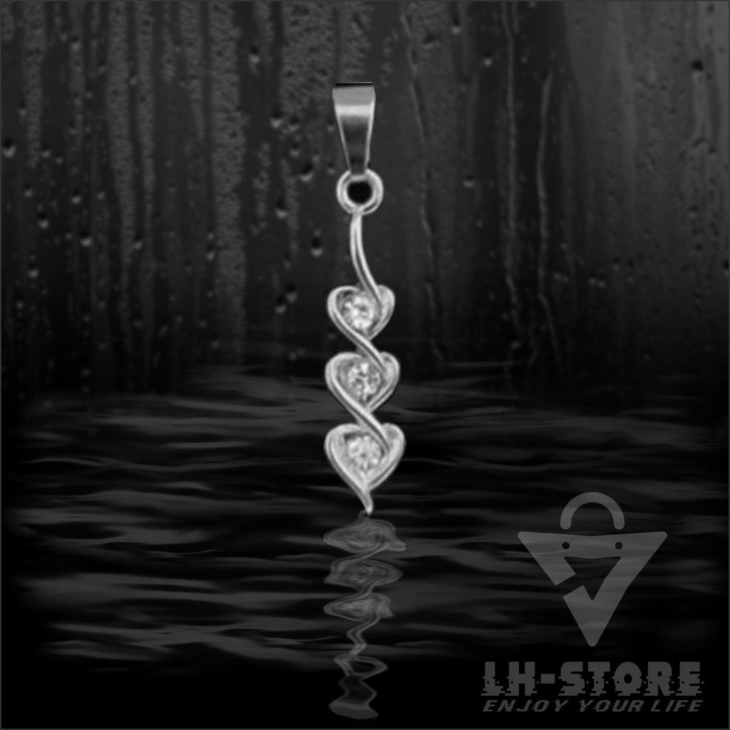 KALUNG PRIA/WANITA TERBARU LIONTIN PERMATA BARIS LOVE ANTI KARAT DAN TIDAK LUNTUR