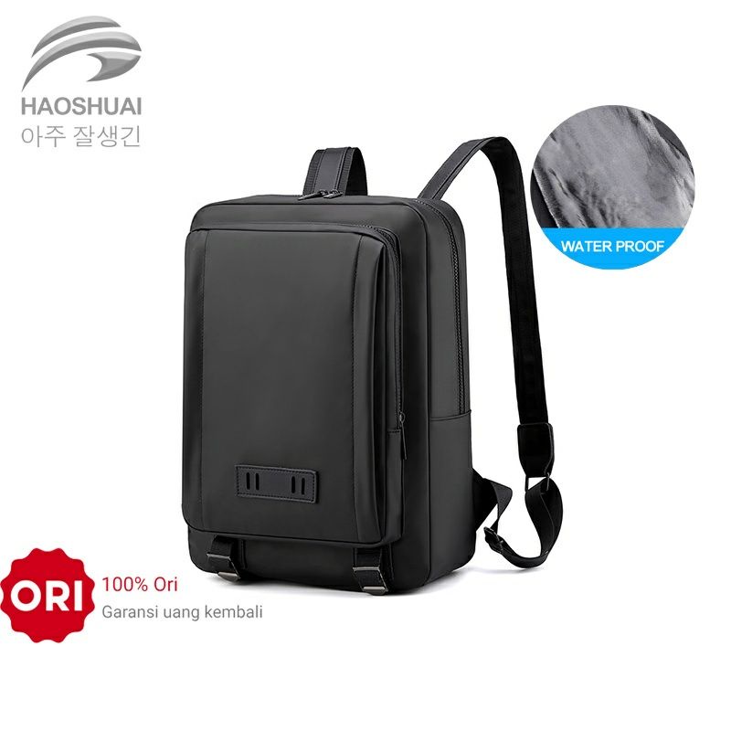 Tas Ransel Pria HAOSHUAI 3404 Tas Laptop Pria Waterproof Tas Laptop Pria