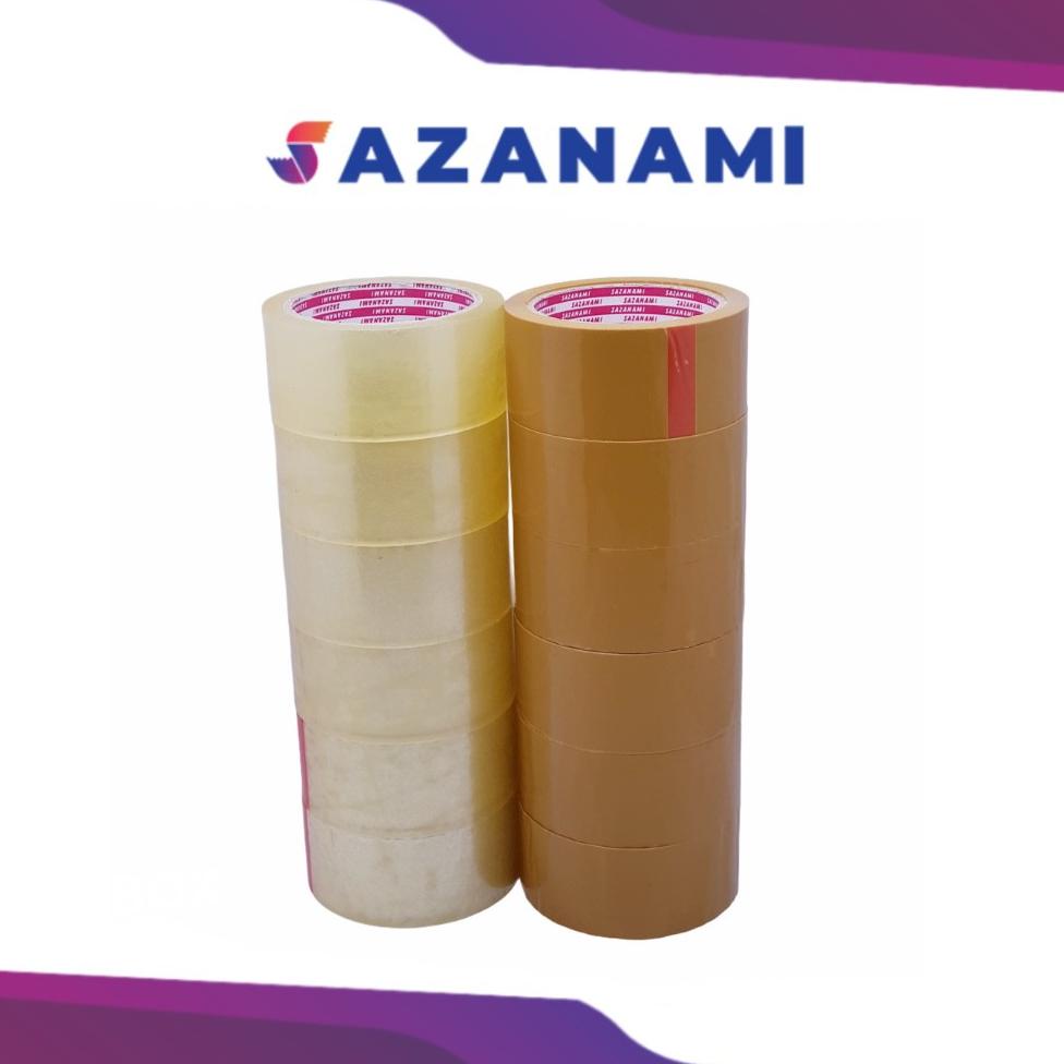 

BISA COD Lakban Bening 2" Inch 80Y Yard Sazanami Opp Tape Isolasi Selotip