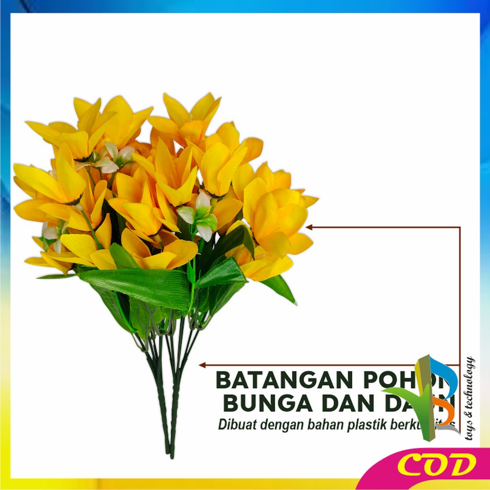 RB-C548 Pot Bunga Hias Ornamen Bunga Lily Artificial Plastik Bunga Ruang Tamu Bunga Dekorasi Rumah Hiasan Pajangan