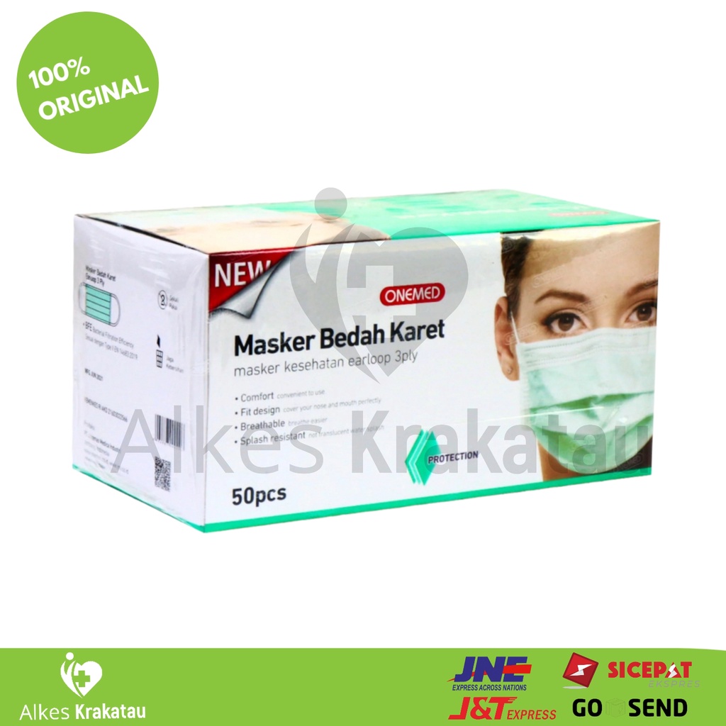 Jual Masker Bedah Karet Onemed / One Med Masker Earloop 3ply Medis ...