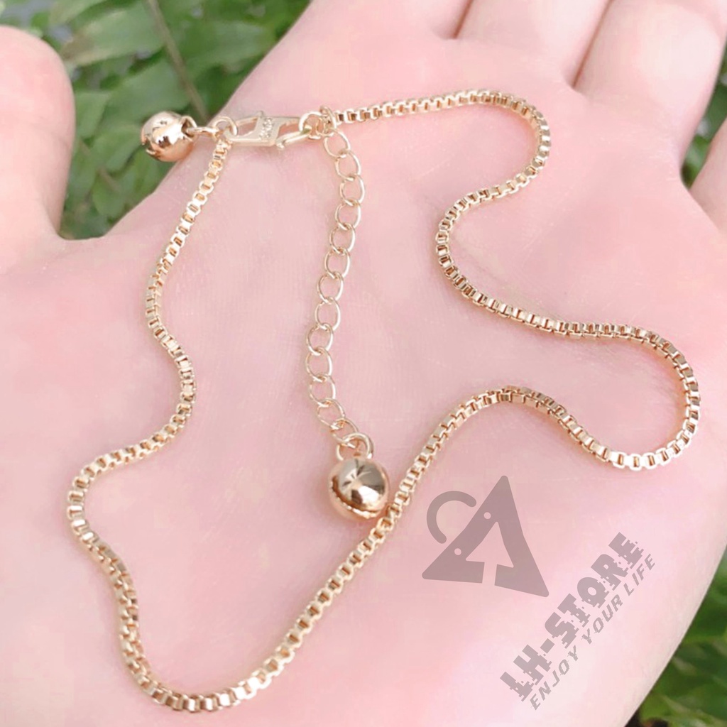 GELANG KAKI WANITA BAHAN TITANIUM WARNA SILVER DAN EMAS ITALY MILANO TERBARU ANTI KARAT