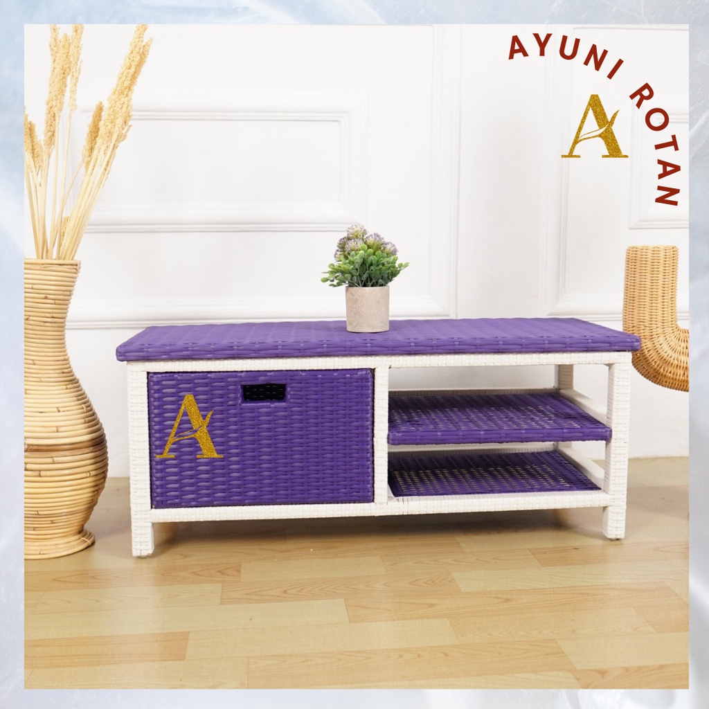 RAK LACI TV DVD 1 LACI ROTAN SINTETIS